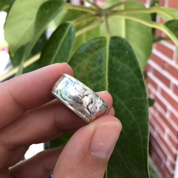 Handcrafted Silver “Walking Liberty” Coin Ring 8.5 - Picture 6 of 14